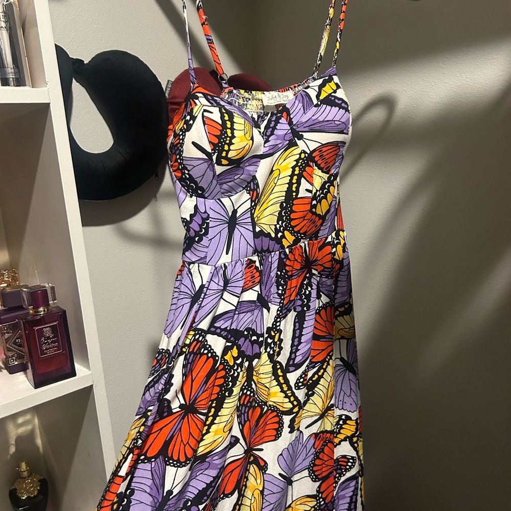 Colorful Butterfly Print Dress Aline dress